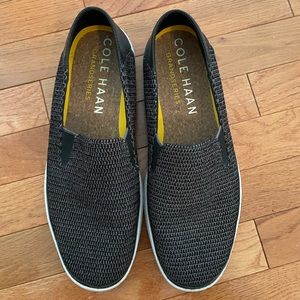 Cole Haan Cloudfeel Slip on Loafers in black, size 10